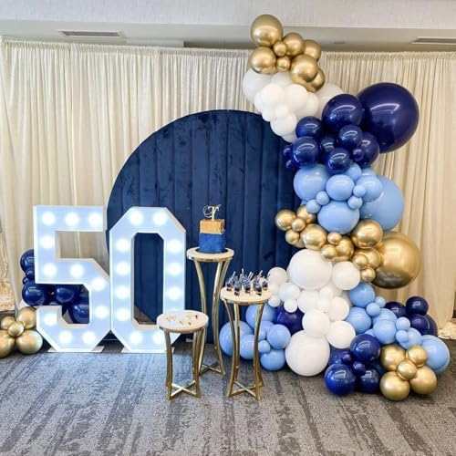 Navy Blue Gold Balloon Set 60 Pcs 12 Inch