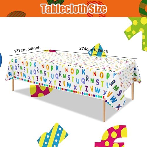 3Pcs Alphabet Plastic Tablecloth for Kids Parties