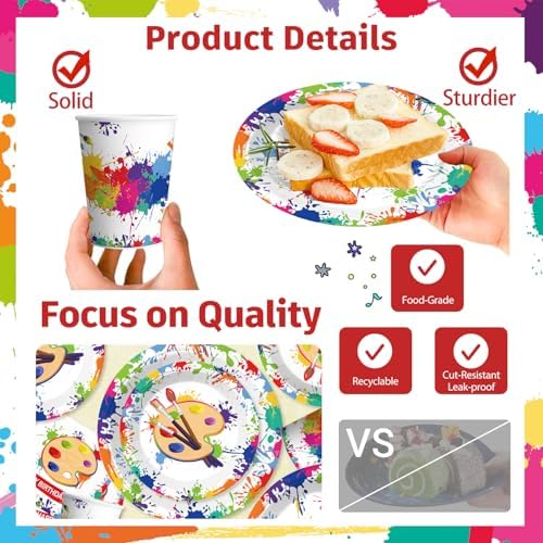 197pcs Paint Party Decorations for Kids and Art Lovers