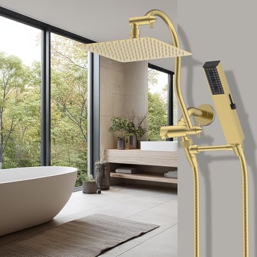 Hibbent All Metal Shower Head with Handheld Wand