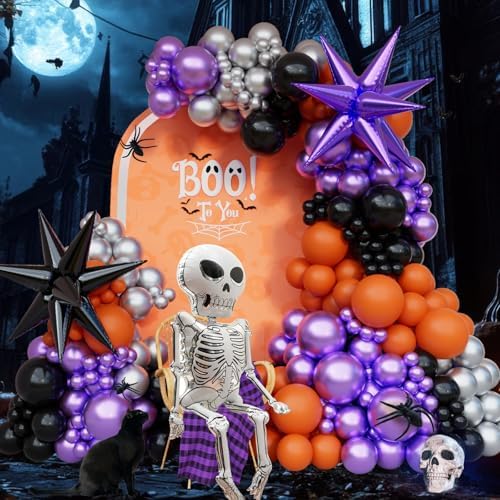 Bonropin 161Pcs Halloween Balloons Garland Arch Kit