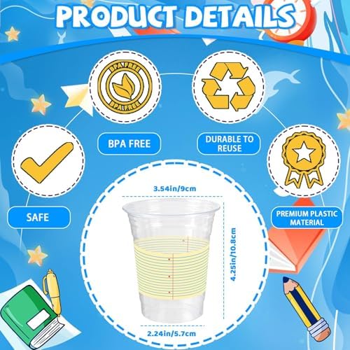 Back to School Party Cups 50Pcs 12oz Set
