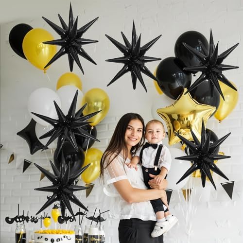22 Inch Black Foil Star Balloons for Party Decorations