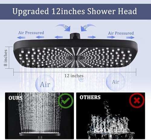 Cuzobro 12 Inch Rainfall Handheld Shower Combo