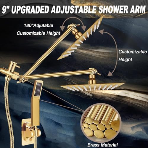 10 Inch Square Rain Shower Head with Handheld Combo