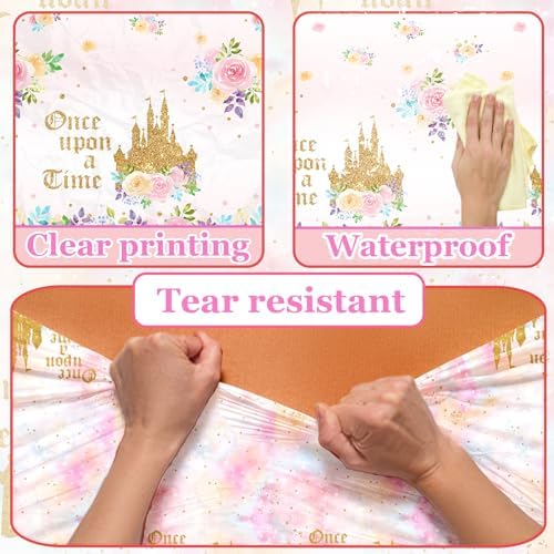 3PCS Princess Castle Birthday Tablecloths Decorations