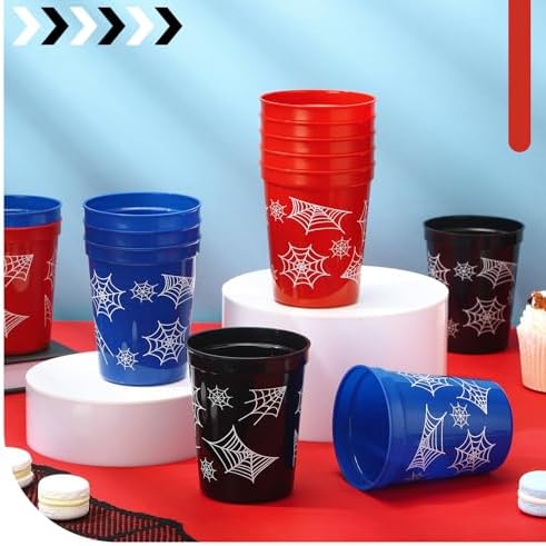 24 Pcs Spider Web Reusable Cups for Parties