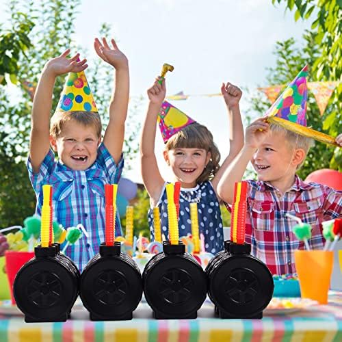 Sawysine 12 Pack Monster Truck Tire Cups with Red and Yellow Straws