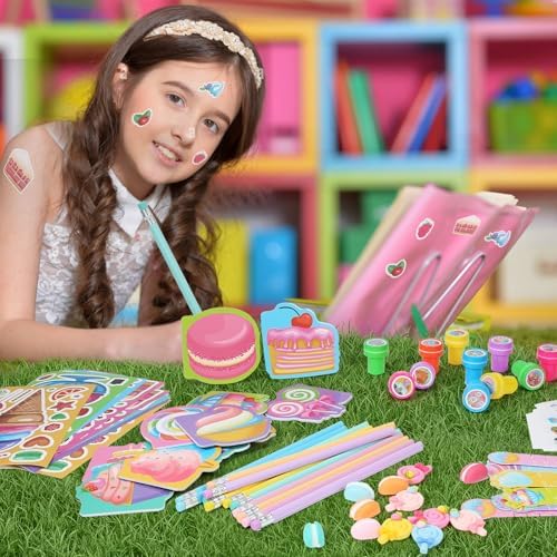 BenLouis 192Pcs Candyland Party Favors School Supplies for Kids