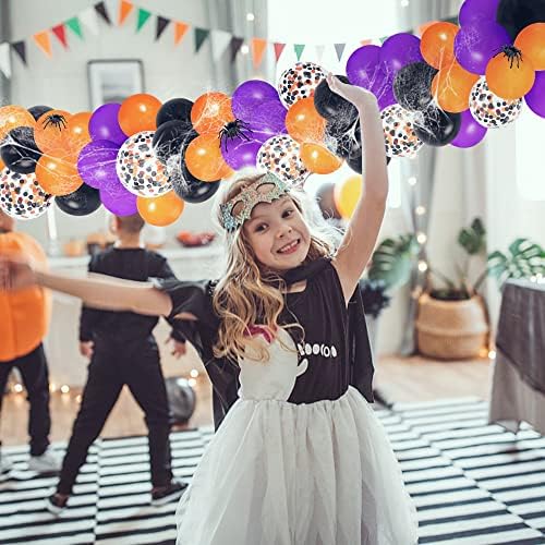 Halloween Balloon Decor Kit 124 Pcs Spider Web Garland Arch Set