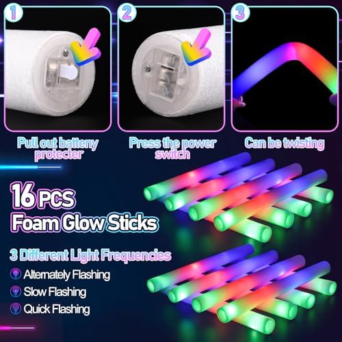 170PCS Glow in the Dark Party Supplies for Kids and Adults