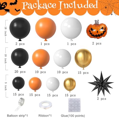 Halloween Balloon Garland Arch Kit with 122pcs Decor