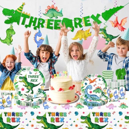 Three Rex Birthday Decorations Boy 164 Piece Set