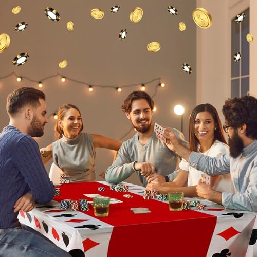 Hosuly 3 Pcs Casino Theme Tablecloths Poker Party Decorations