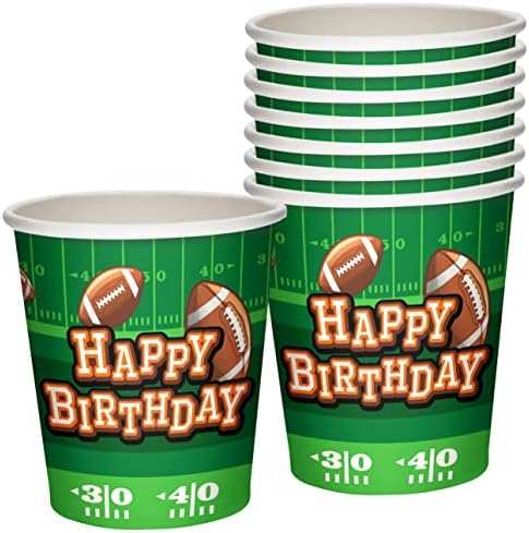 Treasures Gifted Football Birthday Party Cups 9oz 24ct