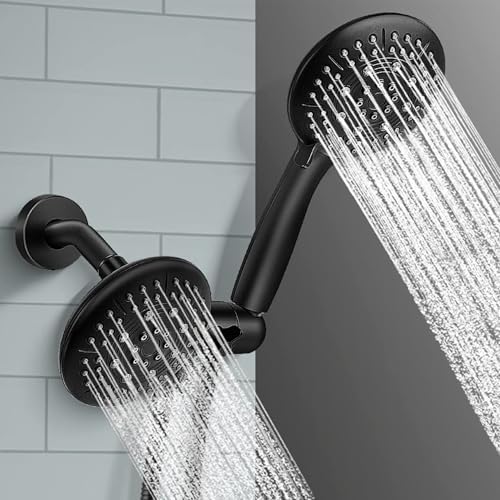 48-Setting High Pressure 3-Way Shower Combo with Matte Black Finish