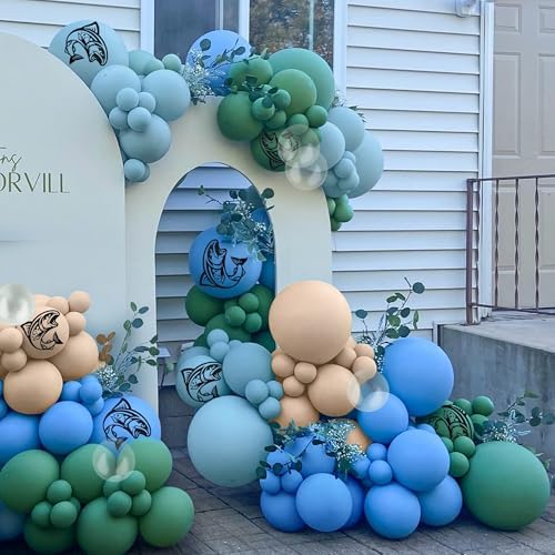 168 PCS Fishing Themed Balloons Garland Set for Birthday Party Decor