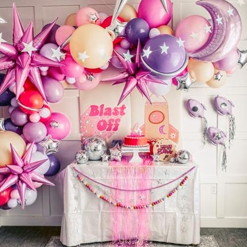 Partywoo Metallic Pink Balloons 110pcs Size Set