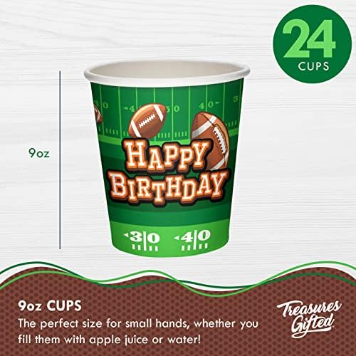 Treasures Gifted Football Birthday Party Cups 9oz 24ct