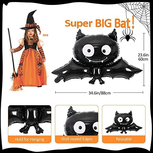 Halloween Balloons Garland Arch Kit with Bat and Confetti Balloons