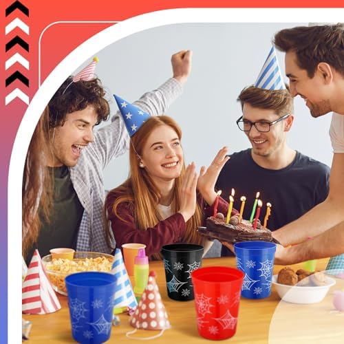 24 Pcs Spider Web Reusable Cups for Parties
