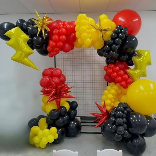 Red Black Yellow Balloon Garland Arch Kit