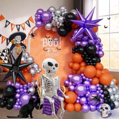 Bonropin 161Pcs Halloween Balloons Garland Arch Kit
