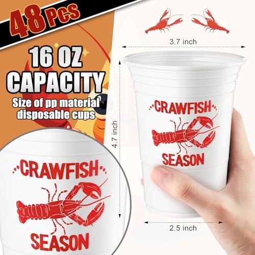 48 Pcs White Crawfish Boil Cups for Party Supplies