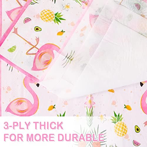 WERNNSAI Flamingo Plates and Napkins Set - 50PCS Party Tableware