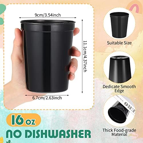 Gerrii 60 Pack 16oz Reusable Plastic Cups for Parties