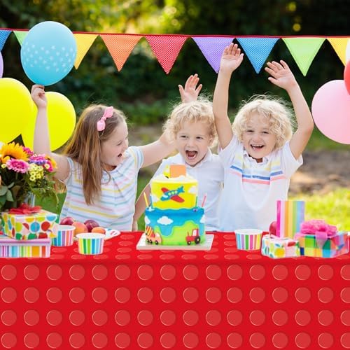 4PCS Building Blocks Party Tablecloths for Kids Birthday Decor