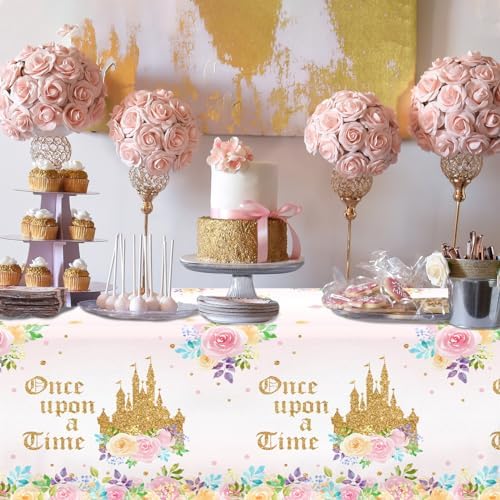 3PCS Princess Castle Birthday Tablecloths Decorations