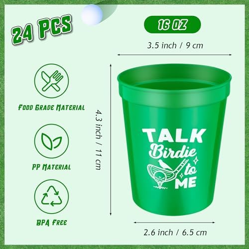 BWkoss 24Pcs Golf Ball Plastic Cups Reusable Party Supplies