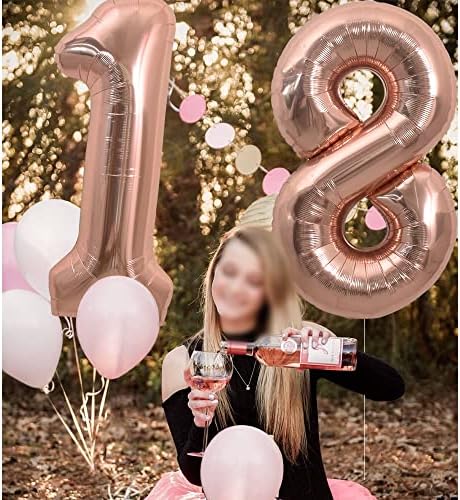 TONIFUL 40-Inch Rose Gold Number Balloon 1