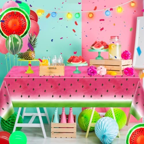 4 Pack Watermelon Themed Party Tablecloths