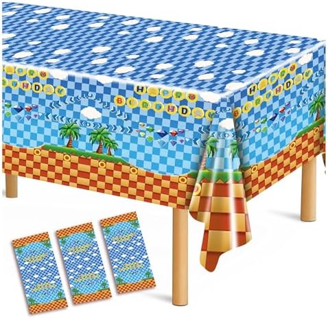 POIZEN 3Pcs Hedgehog Tablecloth for Party Decorations