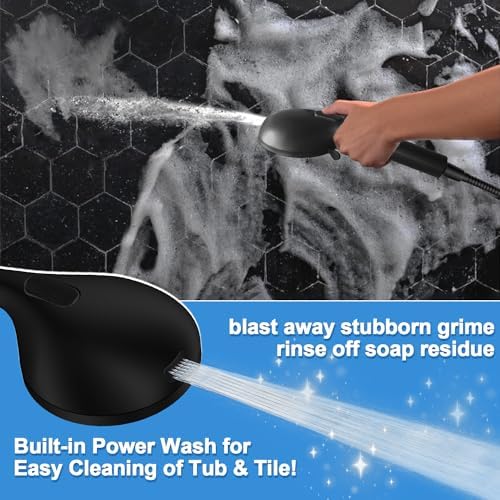 High Pressure Handheld Shower Head with 10 Settings Matte Black