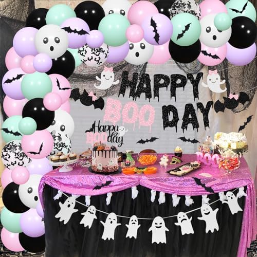 Pastel Halloween Birthday Balloon Garland Arch Kit for Girls