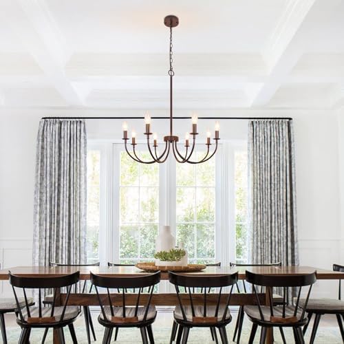 8-Light Farmhouse Chandelier Dining Room Lighting Fixtures