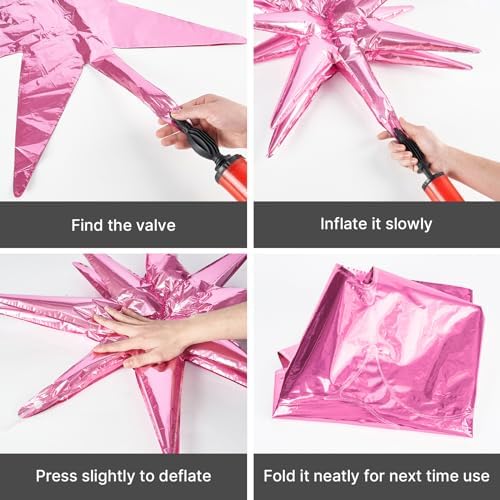 Partywoo Metallic Pink Balloons 110pcs Size Set