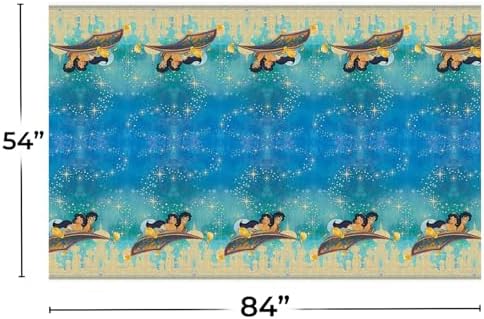Multicolor Plastic Disney Aladdin Table Cover 54x84 Reusable