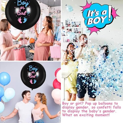 27pcs Gender Reveal Balloon Kit with Confetti and Tassels