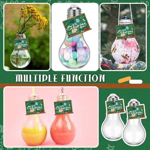 24 Piece Back to School Light Bulb Jar Set with Cards and String