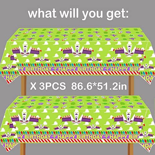 METIXOZE 3pcs Buzz Birthday Tablecloths