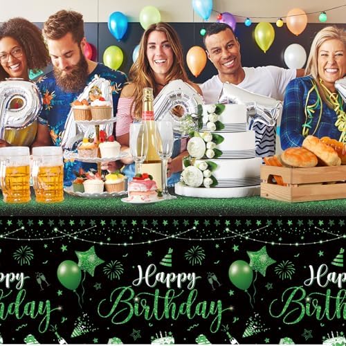 Tudomro 3 Pcs Birthday Tablecloths with Gold Foil Design