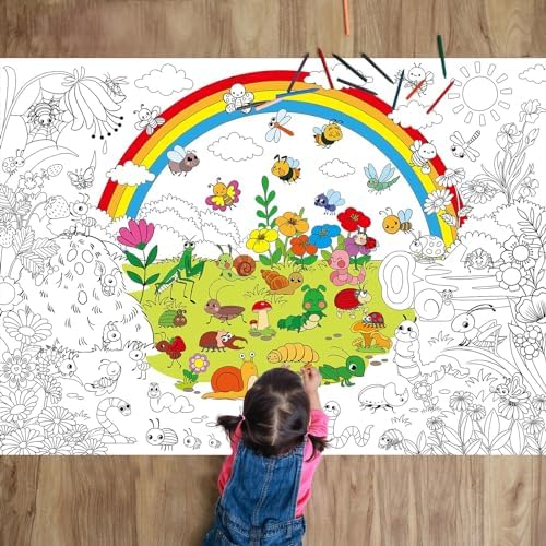 Bug Garden Coloring Poster for Kids