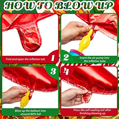 12 Pcs Chili Shaped Foil Balloons for Mexican Fiesta Decorations