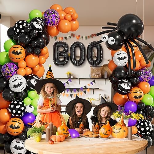 Halloween Balloon Garland Arch Kit with BOO Foil Balloons