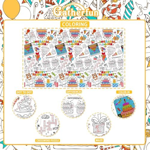 Gatherfun Happy Birthday Tablecloth 54x88 Inches