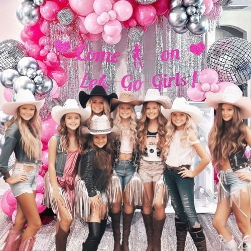 Hot Pink Glitter Party Banner Princess Decor